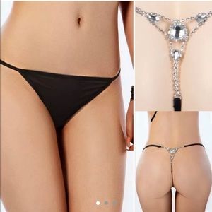 Sexy black thong with jewels